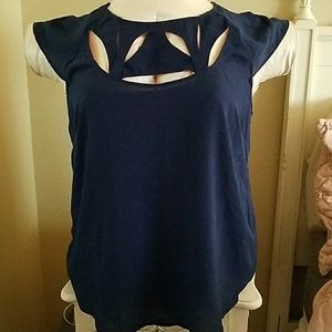 Forever 21 Plus NWT Navy Chiffon Top